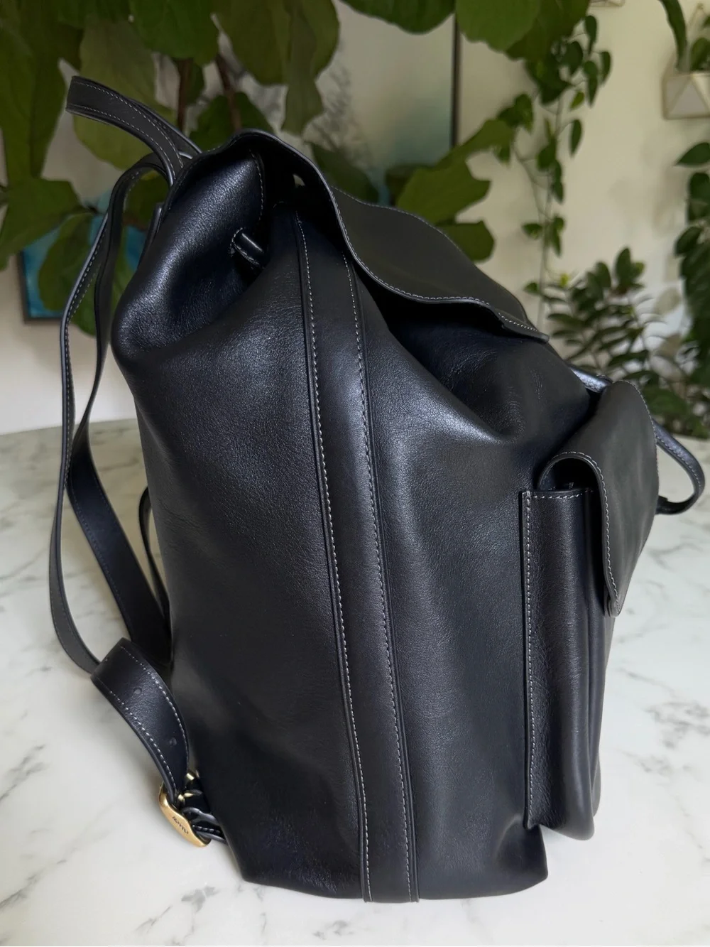 NWT COACH Crosby Backpack Bag Brass Black Natural Grain Leather CY279 Unisex